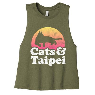 Cats And Taipei S Or S Cat And Taiwan Gift Women's Racerback Cropped Tank