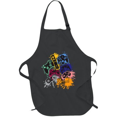 Control All The Things Video Game Controller Full-Length Apron With Pockets