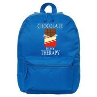 Chocolate As Therapy Funny Saying Chocolate Lover Gift 16 in Basic Backpack