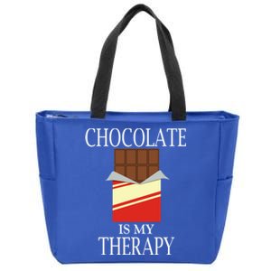 Chocolate As Therapy Funny Saying Chocolate Lover Gift Zip Tote Bag