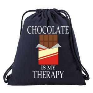 Chocolate As Therapy Funny Saying Chocolate Lover Gift Drawstring Bag