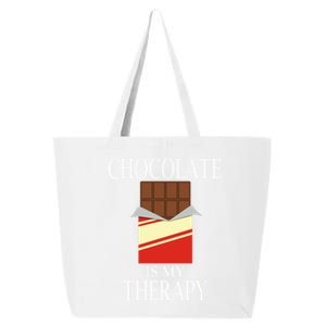 Chocolate As Therapy Funny Saying Chocolate Lover Gift 25L Jumbo Tote