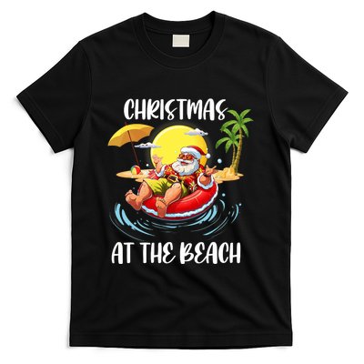 Christmas At The Beach Santa Summer Vacation Beach In July T-Shirt