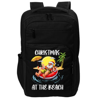 Christmas At The Beach Santa Summer Vacation Beach In July Impact Tech Backpack