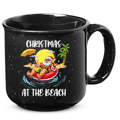 Christmas At The Beach Santa Summer Vacation Beach In July 15oz Campfire Ceramic Mug