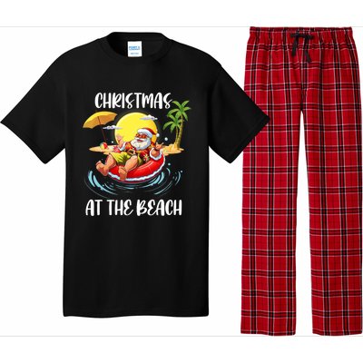 Christmas At The Beach Santa Summer Vacation Beach In July Pajama Set