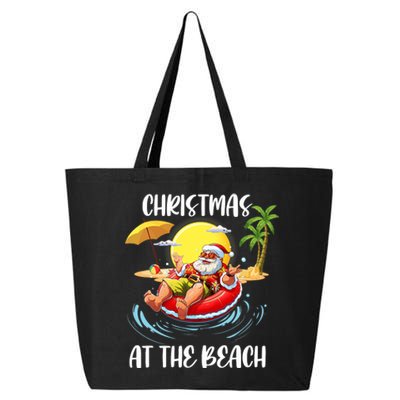 Christmas At The Beach Santa Summer Vacation Beach In July 25L Jumbo Tote