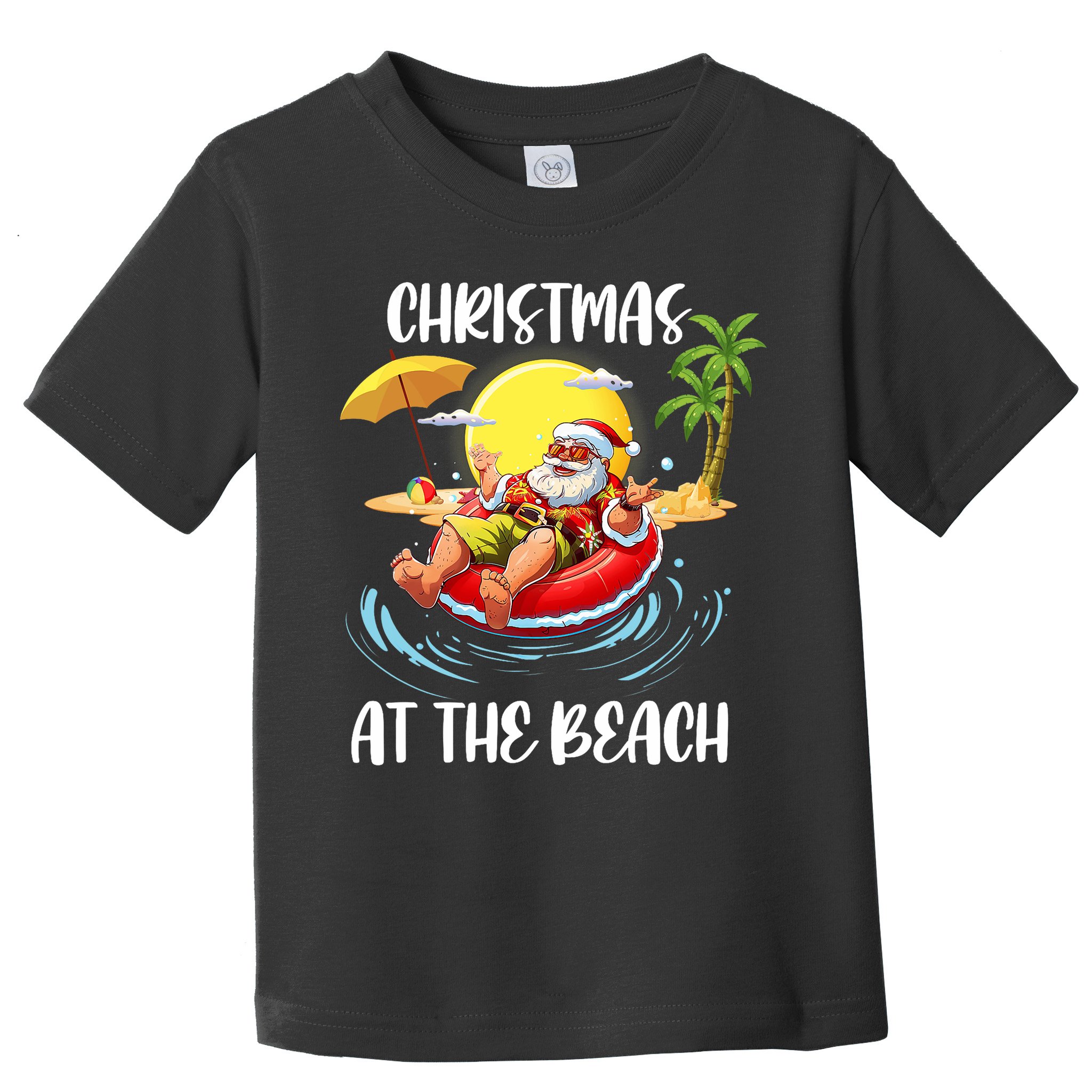 Christmas At The Beach Santa Summer Vacation Beach In July Toddler T-Shirt