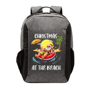 Christmas At The Beach Santa Summer Vacation Beach In July Vector Backpack