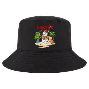 Christmas At The Beach Snowman Summer Vacation Beach In July Cool Comfort Performance Bucket Hat