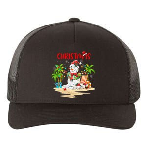 Christmas At The Beach Snowman Summer Vacation Beach In July Yupoong Adult 5-Panel Trucker Hat