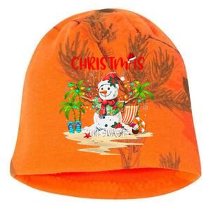 Christmas At The Beach Snowman Summer Vacation Beach In July Kati - Camo Knit Beanie