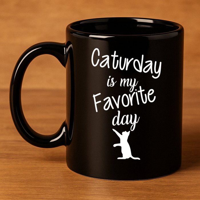 Caturday Is My Favorite Day 11oz C Handle Ceramic Mug