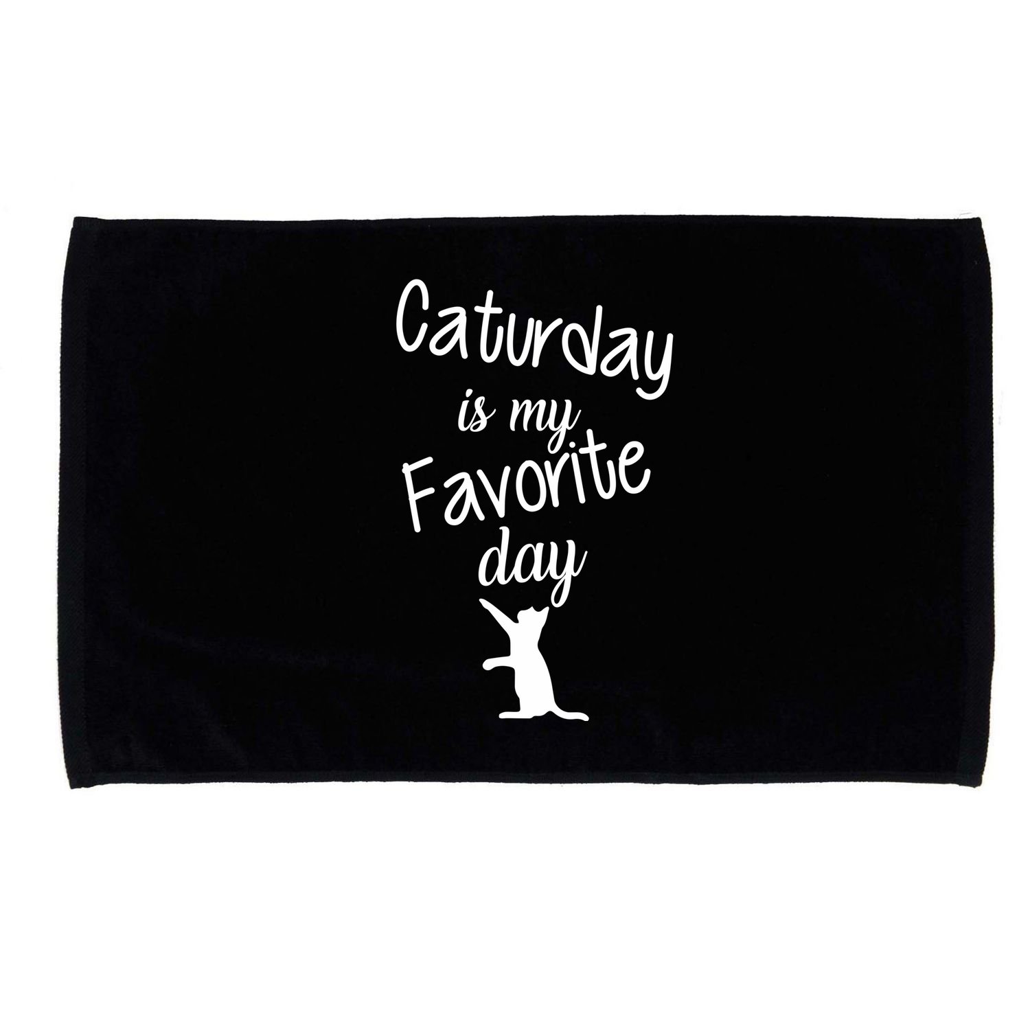 Caturday Is My Favorite Day Microfiber Hand Towel