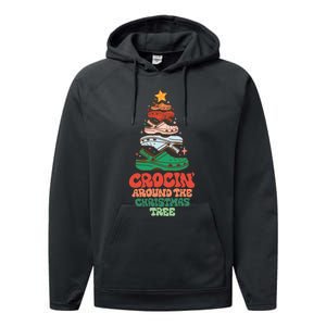 Crocin Around The Christmas Tree Performance Fleece Hoodie