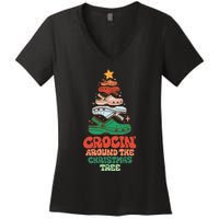 Crocin Around The Christmas Tree Women's V-Neck T-Shirt