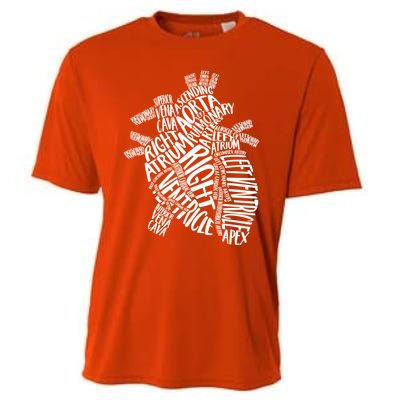 Cardiac Anatomic Typography Heart Cardiology Nurse Doctor Funny Gift Cooling Performance Crew T-Shirt