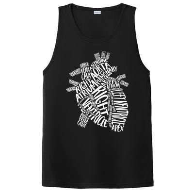 Cardiac Anatomic Typography Heart Cardiology Nurse Doctor Funny Gift PosiCharge Competitor Tank