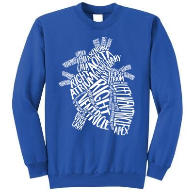 Cardiac Anatomic Typography Heart Cardiology Nurse Doctor Funny Gift Sweatshirt