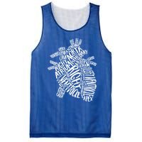 Cardiac Anatomic Typography Heart Cardiology Nurse Doctor Funny Gift Mesh Reversible Basketball Jersey Tank