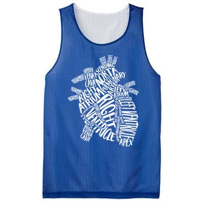 Cardiac Anatomic Typography Heart Cardiology Nurse Doctor Funny Gift Mesh Reversible Basketball Jersey Tank