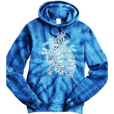 Cardiac Anatomic Typography Heart Cardiology Nurse Doctor Funny Gift Tie Dye Hoodie