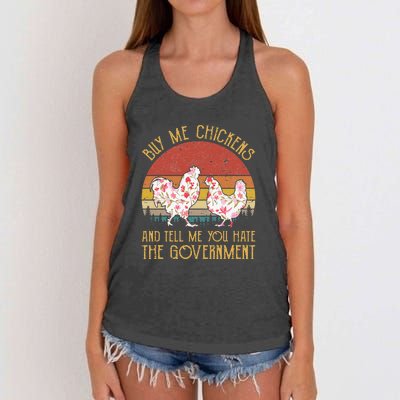 Chickens And Tell Me You Hate The Government Women's Knotted Racerback Tank