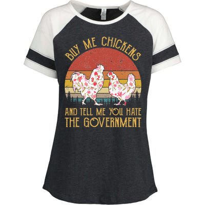 Chickens And Tell Me You Hate The Government Enza Ladies Jersey Colorblock Tee