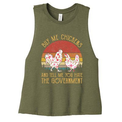 Chickens And Tell Me You Hate The Government Women's Racerback Cropped Tank