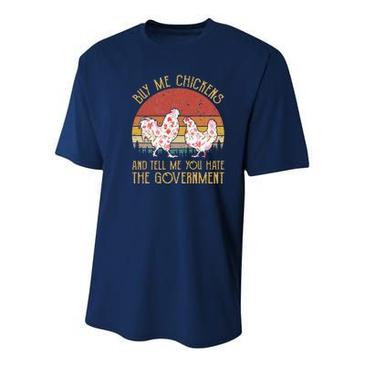 Chickens And Tell Me You Hate The Government Youth Performance Sprint T-Shirt