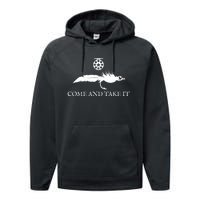 Come And Take It Fly Fishing Lure Performance Fleece Hoodie