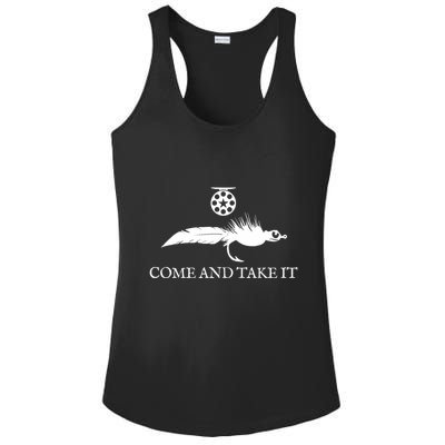 Come And Take It Fly Fishing Lure Ladies PosiCharge Competitor Racerback Tank