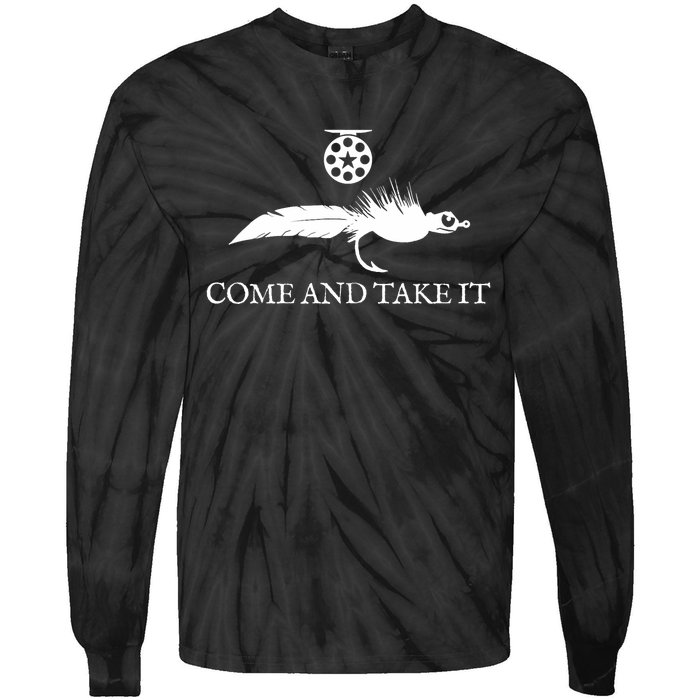 Come And Take It Fly Fishing Lure Tie-Dye Long Sleeve Shirt