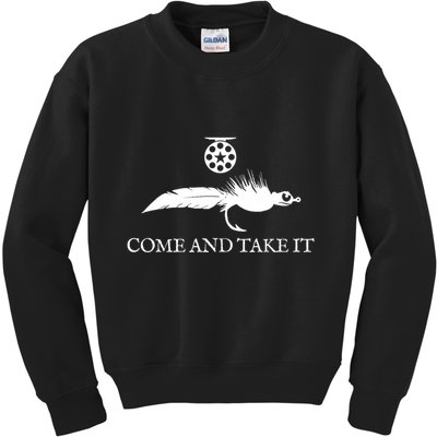 Come And Take It Fly Fishing Lure Kids Sweatshirt