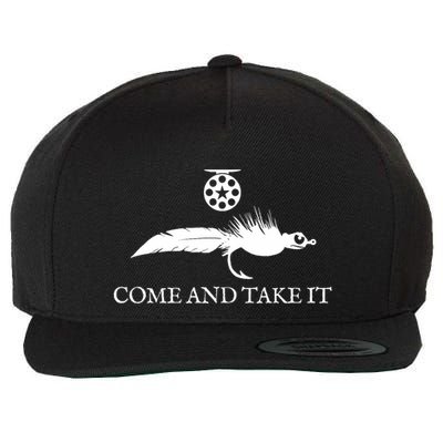Come And Take It Fly Fishing Lure Wool Snapback Cap