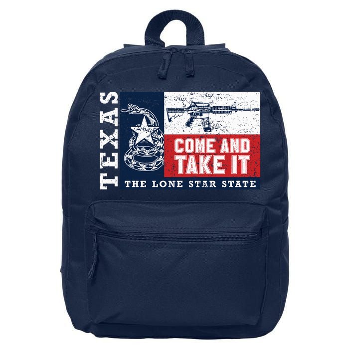 Come And Take It 2nd Amendment Guns Texas Don't Tread On Me 16 in Basic Backpack