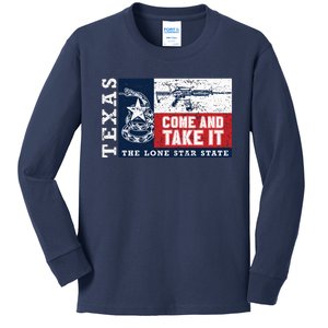 Come And Take It 2nd Amendment Guns Texas Don't Tread On Me Kids Long Sleeve Shirt