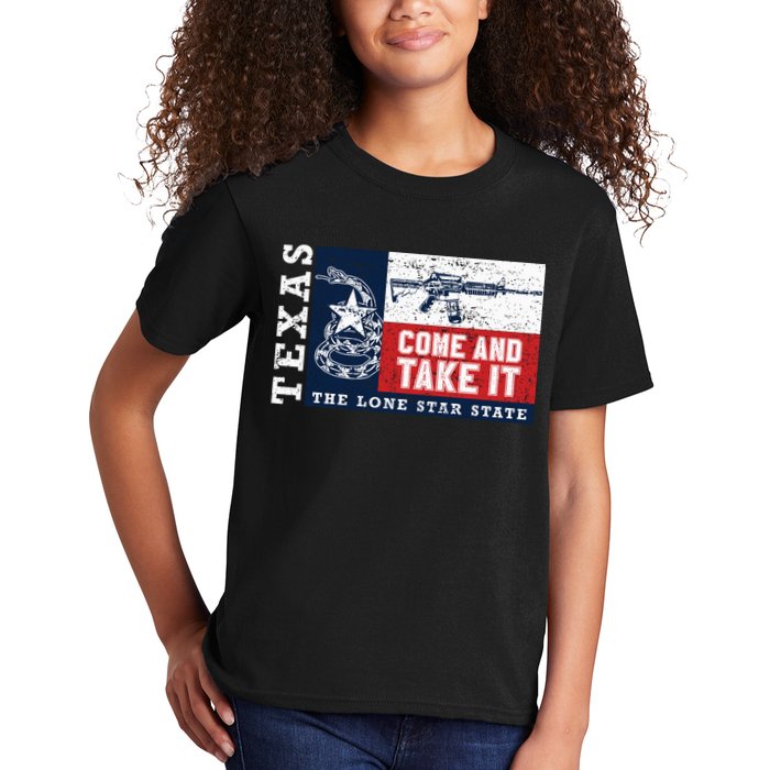 Come And Take It 2nd Amendment Guns Texas Don't Tread On Me Kids T-Shirt