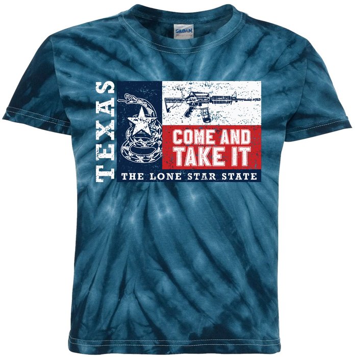 Come And Take It 2nd Amendment Guns Texas Don't Tread On Me Kids Tie-Dye T-Shirt