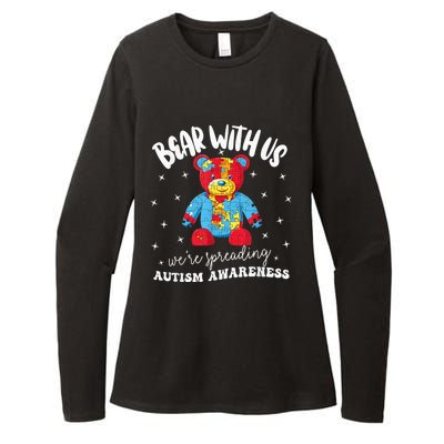 Cute Autism Teddy Bear boy Autism Awareness Month Puzzle Womens CVC Long Sleeve Shirt