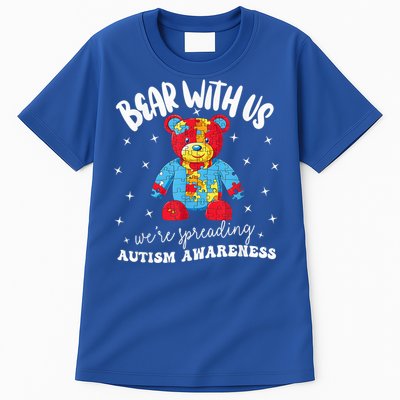 Cute Autism Teddy Bear boy Autism Awareness Month Puzzle Tall T-Shirt