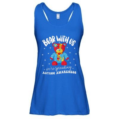 Cute Autism Teddy Bear boy Autism Awareness Month Puzzle Ladies Essential Flowy Tank