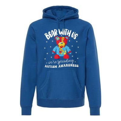 Cute Autism Teddy Bear boy Autism Awareness Month Puzzle Premium Hoodie