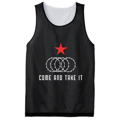 Come And Take It Texas Border Razor Wire Immigration Patriotic Mesh Reversible Basketball Jersey Tank
