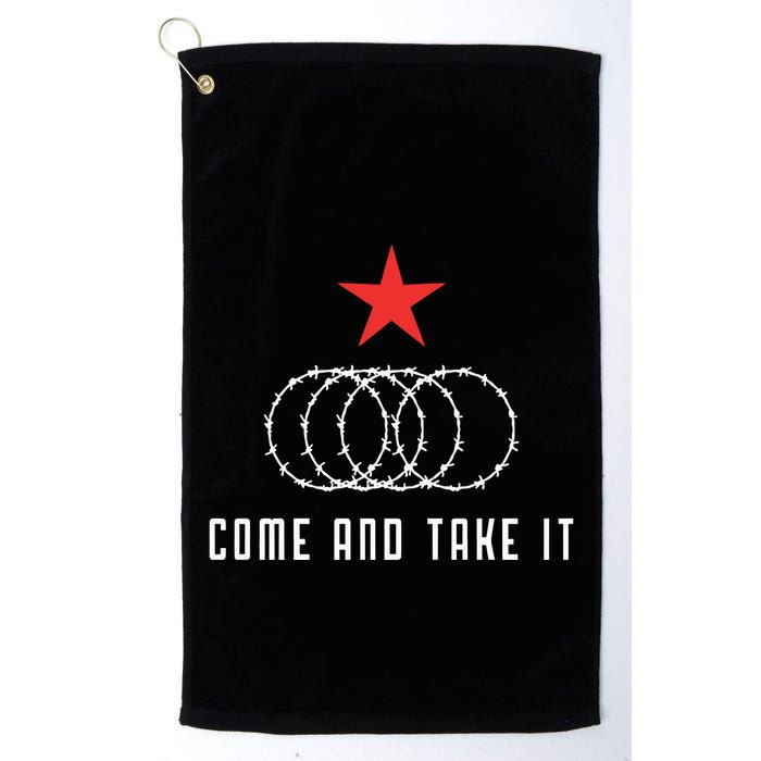 Come And Take It Texas Border Razor Wire Immigration Patriotic Golf Towel