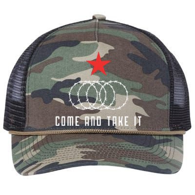 Come And Take It Texas Border Razor Wire Immigration Patriotic Retro Rope Trucker Hat Cap