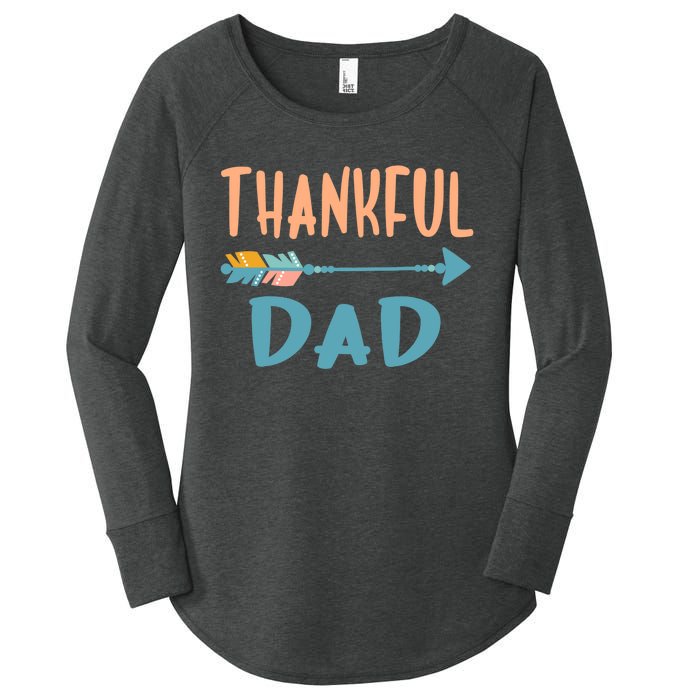 Cute Arrow Thankful Dad Funny Thanksgiving Day Gifts Women's Perfect Tri Tunic Long Sleeve Shirt