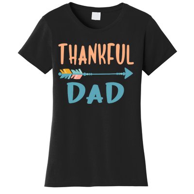 Cute Arrow Thankful Dad Funny Thanksgiving Day Gifts Women's T-Shirt