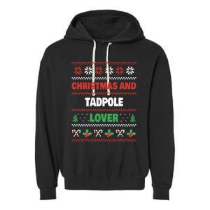 Christmas And Tadpole Lover Tadpole Ugly Christmas Garment-Dyed Fleece Hoodie