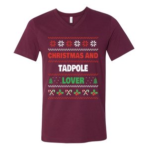 Christmas And Tadpole Lover Tadpole Ugly Christmas V-Neck T-Shirt